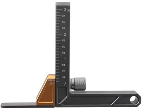 Höhenmessgerät Aluminiumlegierung Router Tisch Höhenmesser Lineal Messung Zoll und Sägetiefe Tischwerkzeug C5H7 Messung Metrisch