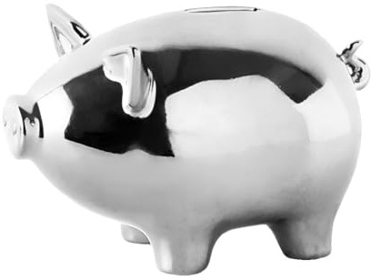 Spardose Personalisiert, Spardose Nicht zum öffnen, Sparschwein Hochzeit, Geldgeschenk Hochzeit Sparbüchse, Piggy Bank, Hochzeitsgeschenke für Brautpaar (Silber)