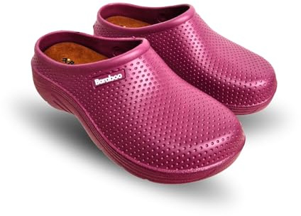 Ladies Garden Clogs Slip On WP Wide Fit Comfort Shoes Removable Insole Farm Nurse Camping Summer (Grape, UK Footwear Size System, Adult, Women, Numeric, Medium, 5)