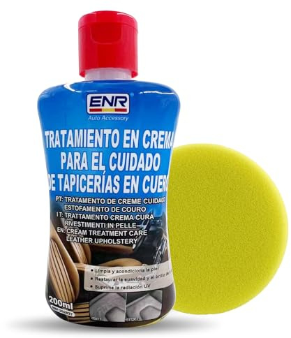 Enerfero-Restaurador de Cuero para Autos, 200 ml + Limpiador Cuero Coche y Acondicionador, Limpieza Coche Tratamiento de Piel，Restaura Asientos | Leather Detailer+Esponja