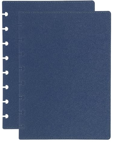 PATIKIL 1 Juego De Cubierta De Cuaderno De Disco En Cuero, Tamaño A5 6.3 x 8.66 Cubierta De Planificador De Disco Para Producto De Oficina De Cuaderno De Disco, Azul