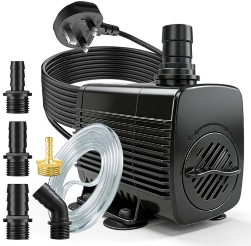 1800L/H 25W 3M Cable Submersible Water Pump with Tubing | Ultra Quiet, Overheat Protection for Aquariums, Water Features, Hydroponics, Fountains