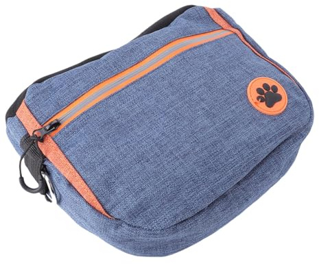 Jiawu Sac de Friandises D'entraînement pour Animaux de Compagnie, Grande capacité, évite Les Déversements, Conteneur de Stockage de Nourriture pour la Promenade du Chien (Blue)