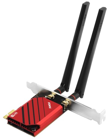 FENVi AXE5400 WiFi 6E PCIe Card | Tri-Band 6GHz, 5400Mbps Total Speed, Lag-Free Gaming | Bluetooth 5.3, Detachable Antenna, WPA3 | Desktop PC, VR, 8K Streaming | Windows 10/11