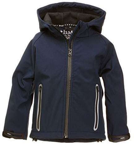 BMS Kinder Softshell Kids Jacke Stealth mit Kapuze Marine-116
