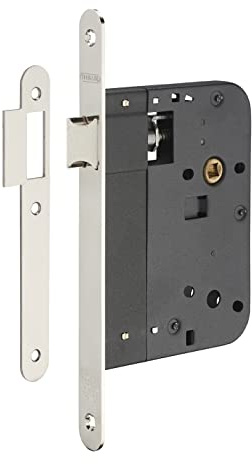THIRARD - Serrure encastrable pour porte intérieure, axe 80mm, bouts ronds, nickelé