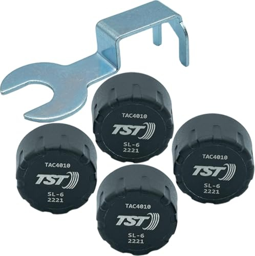 TST 507 Tire Pressure Monitoring System, 4 Cap Sensors for Metal or Rubber Valve Stems by Truck System Technologies, TPMS for RVs, Campers and Trailers
