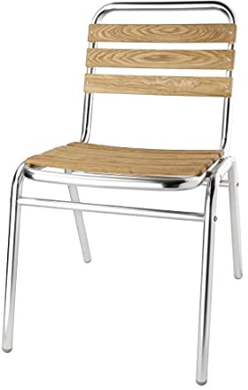 Bolero gk997 Bistro silla lateral, aluminio y ceniza (paquete de 4)