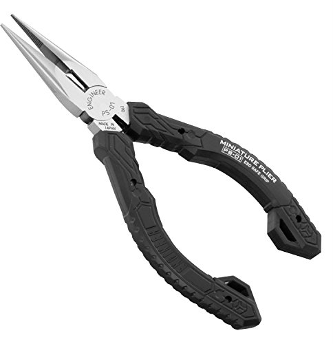 Compact Precision Compact Long Nose Pliers (Needle Nose),Professional Grade, ESD Safe with Carbon Steel Jaws. Made in Japan. ENGINEER ps-01
