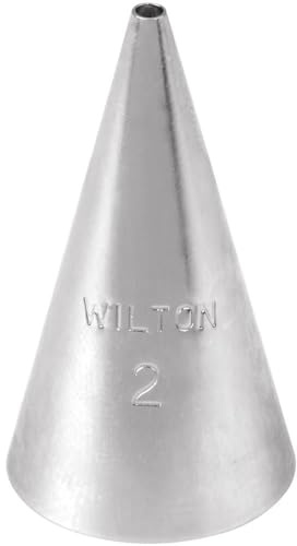 Wilton Spritztülle #2 RVS für Spritzbeutel - Tortendeko Dekorationswerkzeuge DIY Backzubehör Gebäck Torten Kuchen Muffins Churros Wiederverwendbar Spülmaschinen Geeignet - #002 Rund