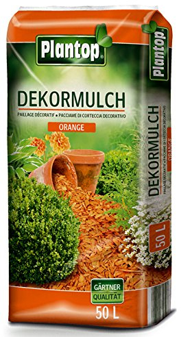 Rindenmulch Dekor 50 Liter Orange Deko Mulch Garten Dekormulch Plantop
