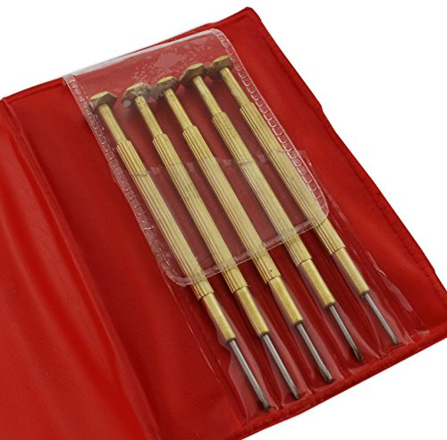 Jewellers Tools 5 Brass Philips Screwdrivers : Watchmakers Set Crosshead HSS Repair (50)