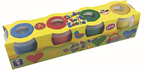 Feuchtmann Kinder Soft KNETE Basic - 4 x 150g weiche Kinderknete, ungiftig, vegan und glutenfrei, lufttrocknende Knetmasse im Knetset für kreatives Spielen (ab 2 Jahren)