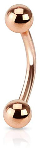 viva-adorno Piercing Banane Augenbrauenpiercing mit Kugeln Edelstahl Größen Z419_ban