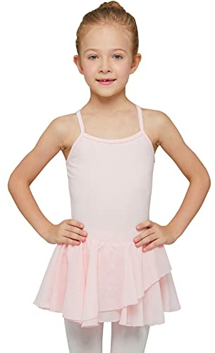 MdnMd Ballet Pink Toddler Girls Dance Leotard with Ballet Tutu Skirt Ballerina Outfit Dress Camisole (Age 4-6 / 4t,5t)