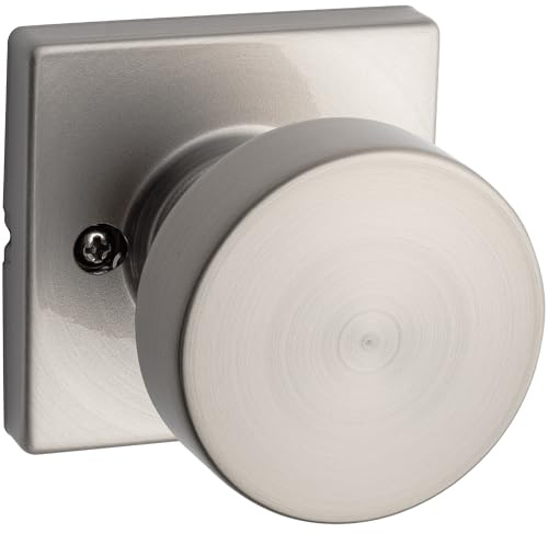 Kwikset 97300-933 Pismo Bedroom/Bathroom Door Knob, Round, Satin Nickel