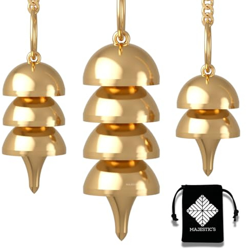 Majestic's Pendule Egyptien de Radiesthésie Osiris Modulable (3 Formes en 1) – Pendule Divinatoire Ajustable en Laiton Doré [𝐆𝐀𝐑𝐀𝐍𝐓𝐈𝐄 𝐀 𝐕𝐈𝐄]