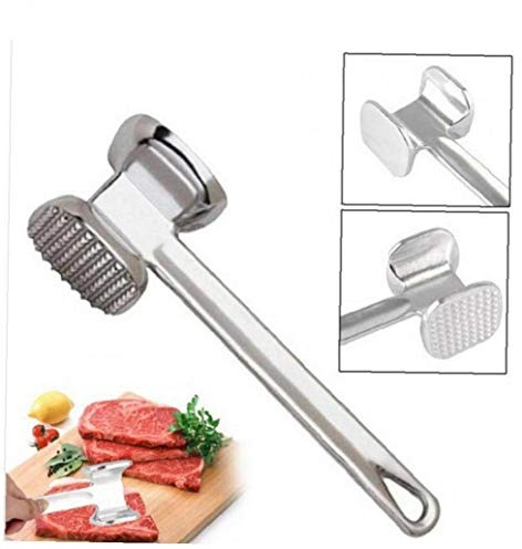 AMOYER Meat Hammer Stainless Steel Metal Meat Mallet Tenderizer Steak Beef Chicken Hammer Kitchen Tool