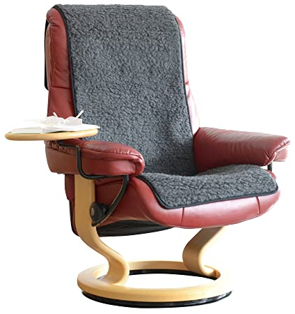 Erwin Müller Sesselschoner Schurwolle anthrazit Größe 50x160 cm