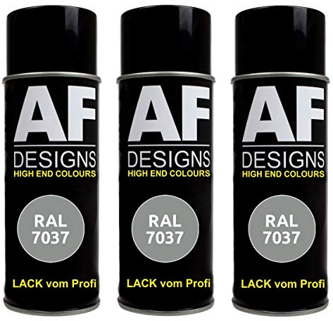 Alex Flittner Designs 3x RAL Lackspray Autolack Buntlack Spraydose RAL7037 STAUBGRAU seidenmatt