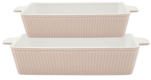 GreenGate [W] Dishes Alice Rectangular Creamy Fudge Set of 2
