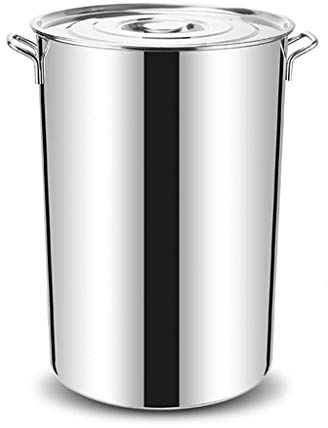 WHLMYH POT Zuppiera con coperchio, in acciaio inox, con coperchio a induzione in acciaio inox, rapida conduzione del calore, facile da pulire, argento, 40 cm x 60 cm