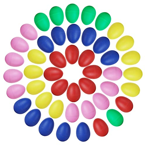 50 Pcs Egg Shakers, Plastic Shaking Eggs, Musical Egg Shaker Set, Egg Shakers Musical Instruments Shakey Eggs for Class