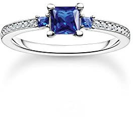 THOMAS SABO Ring mit blauen und weissen Steinen 925 Sterlingsilber