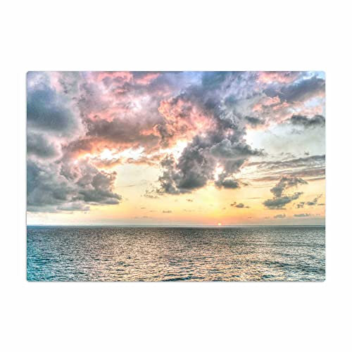 Vero Home 17228 Glas-Schneidebrett | Motiv Natur Sonnenuntergang | rutschfest, kratzfest und lebensmittelecht | Maße: 39 x 29 cm