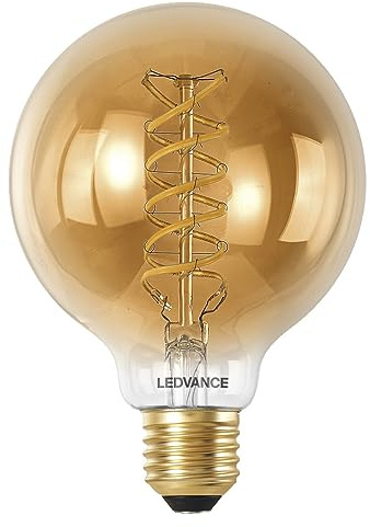 LEDVANCE SMART+ WIFI LED-Lampe, Gold-Tönung, 8W, 650lm, Kugel-Form mit 95mm Durchmesser & E27-Sockel, regulierbares Weißlicht (2200-5000K), dimmbar, App- oder Sprachsteuerung, gute Lebensdauer