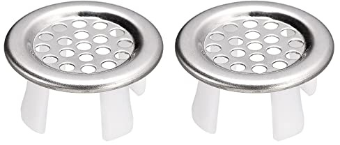 QUARKZMAN Évier Garniture Trop-plein Couvercle, 2Pcs Évier Trop-plein Anneaux 26mm Métal Toilettes Cuisine Lavabo Trou Insert en Rond Capuchons, Argenté