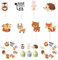 24Pcs Décoration de Gâteau Animaux Jungle Cake Topper Animal Cupcake Toppers pour Mignons Thème Parti Fournitures Fête Prénatale Anniversaire