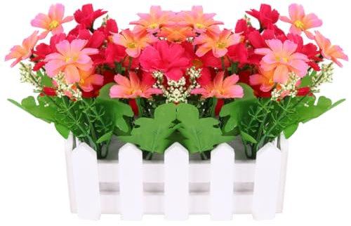DECHOUS Künstliche Blume Daisies Dekoration Für Hochzeiten Fotografie Und Wohnraumgestaltung Rote Kunstpflanze Für Stilvolle Inneneinrichtung Und Kreative Blumenarrangements