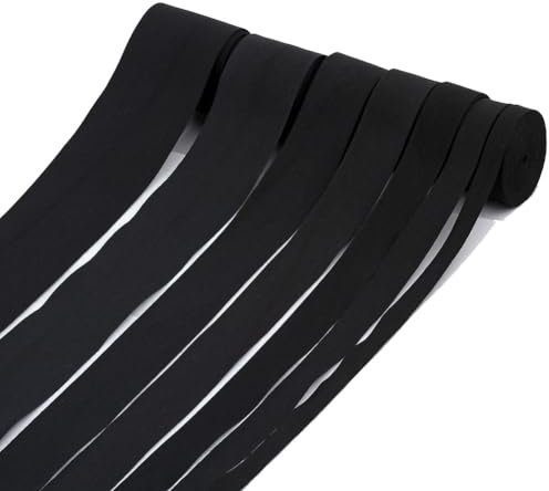 Hrlace 100M Baumwolle Schrägband Fischgräten Baumwoll Webbings 3cm Breite Flache Köperband Cotton Tape Natur Baumwoll Fischgrätenstich Nahtband Twillband Webband für DIY Basteln Nähen Schwarz 3cm