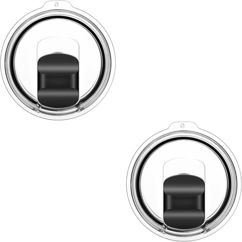 20 oz Tumbler Lids for Yeti, 2 Pcs Replacement Magnetic Spill-Resistant Lids for Yeti 20 oz Tumbler, 10 oz Mug, 10 oz Lowball with Magnetic Slider Switch, BPA Free