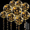 15 Stück LED Leuchtende Luftballons, Bobo Helium Ballons, 20 Zoll Transparent Ballons mit 10 pcs 3 Meter LED Lichterketten für Valentinstag, Hochzeit, Weihnachten, Geburtstag