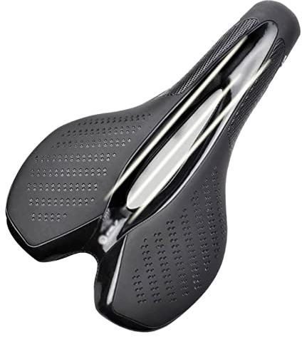 UNbit Fahrradsitz Kohlefaser Rennrad MTB Sattel Verwenden Sie Carbon Material Pad Atmungsaktives superleichtes Lederkissen Fahrradzubehör Fahrrad