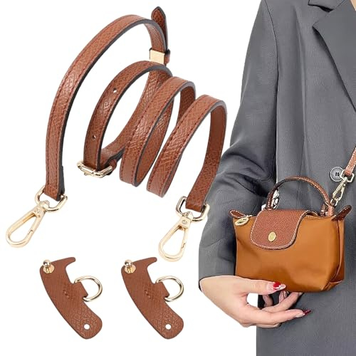 WhaleO Taschengurte zum Wechseln Schultergurt für Taschen Tragegurte für Taschen Lederriemen für Taschen, Taschengurt No-Punch Transformationszubehör, Längenverstellbarer Ersatzriemen, Terrakotta