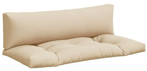 vidaXL Palettenkissen 2-TLG. Beige Stoff