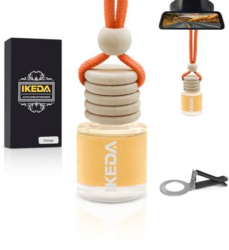 Ikeda Autoduft,Duftbaum Auto Innenraum,HäNgender Auto-Lufterfrischer,Geschenke FüR Frauen MäNner,HäNgender Lufterfrischer FüR Auto & Zuhause,Orange-new,10 ml / 1 Stück