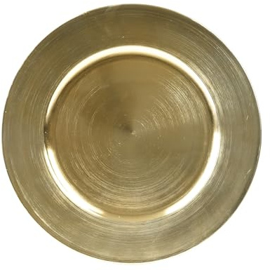 Dekoteller 33cm Kunststoff glänzend - festliche Platzteller als für verschiedene Anlässe - Tischdeko Unterteller für Hochzeit Jubiläum Weihnachten - Weihnachtsteller Weihnachtsdeko - Gold metallic
