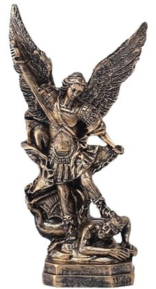 Yjcnelcr Religiöse Erzengel-Skulptur, 13 cm hoch, für spirituelle Dekorationen, religiöse Kampfskulpturen zum Sammeln