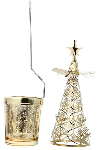 Alipis 1stück Weihnachtsbaum Kerzenhalter Rotierender Xmas Dekorationsartikel Kerzenständer Für Tisch Festliche Für Zuhause Hotel Und