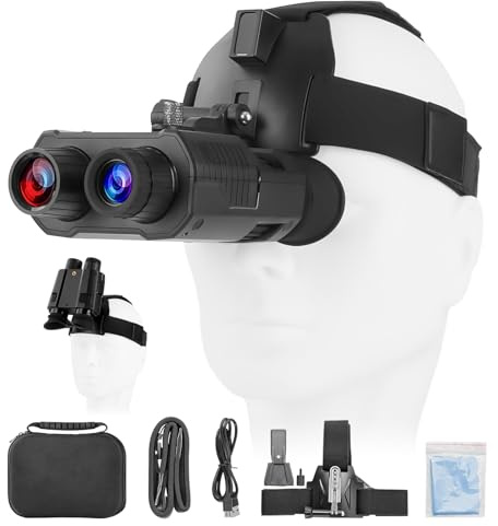 Gafas de visión nocturna NV8000 montadas en la cabeza, prismáticos de visión nocturna 4K con batería recargable de 3000 mAh, foto FHD 4K Vi, zoom digital 8X, brillo de 7 grados para acampar al aire