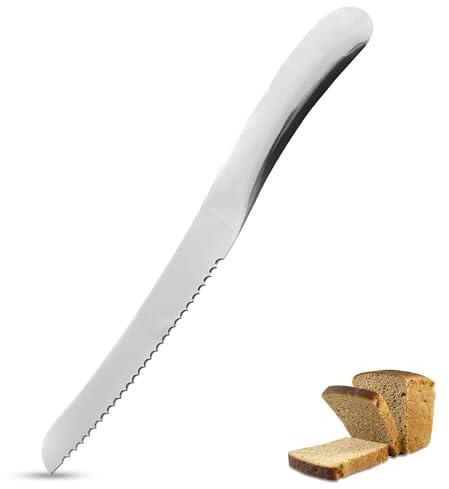 Stainless Steel Bread Knife – Serrated Knife for Homemade Bread, Sourdough & Baguettes | Precision Cutter for Even Slices