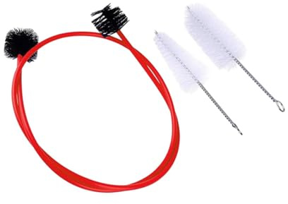 perfeclan 3pcs tromba bocchino per bocchettatore più pulitore di pennelli per la pulizia della valvola set di pennelli flessibili per la cura della manutenzione, Rosso