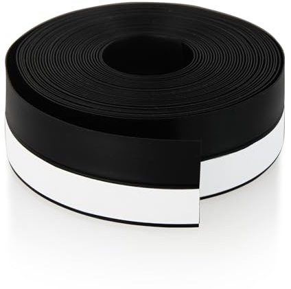 Vivikivi Silicone Seal Door Strip Bottom, 5M Draft Excluder Tape Door Sealing Strip,Self Adhesive Window Weather Stripping (Black, 25mm)