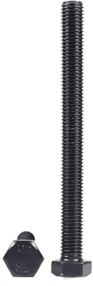 Yinpecly Lot de 2 boulons hexagonaux M14, boulons à tête hexagonale M14 de 2 x 150 mm, acier au carbone de qualité 8.8, finition oxyde noir, filetage complet, boulons à tête hexagonale métrique