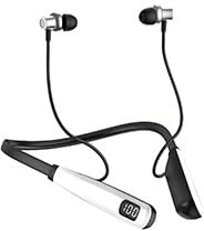 Nsyee Bluetooth 5.4 Neckband Earphones Wireless, 80 Hours of Long Ultra-battery Life,Bluetooth Neckband Headphone Suitable for Running, Magnetic Headset Lightweight with Noise Reduction IPX4 -White