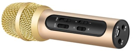 Warmhm Gesangsmikrofon mit USB Ladefunktion 400 Mah Akku Aluminiumlegierung und Kunststoff Mikrofon für Live Gesang und Karaoke Geeignet für Konferenzen und Kirche